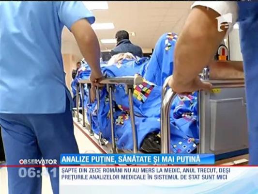 Analize puține, sănătate și mai puțină. Şapte  din 10 români nu au mers la medic, în 2014!