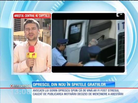 Sorin Oprescu, din nou în spatele gratiilor. Ce spun medicii despre starea lui de sănătate