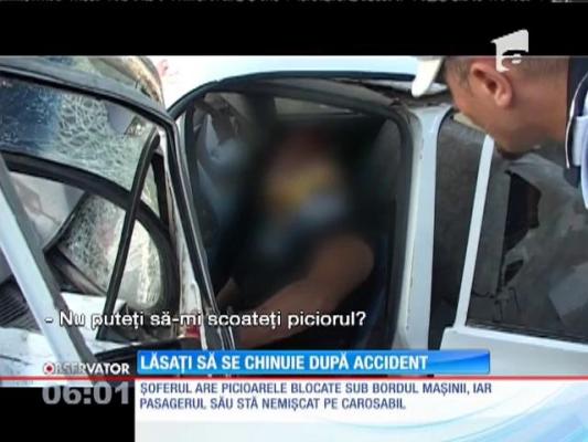 Doi tineri au fost salvaţi în ultimul moment, după un accident rutier grav. Cine i-a ajutat