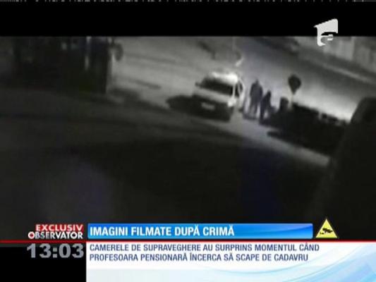 Profesoara din Roman care şi-a tranşat soţul, filmată la scurt timp după crimă