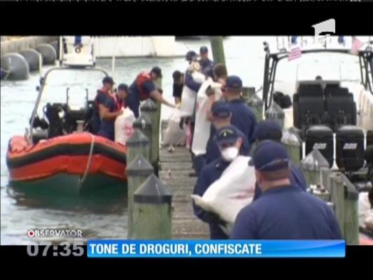 Tone de droguri, confiscate în Marea Caraibelor