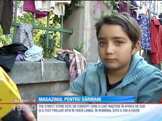 O stradă din Bucureşti s-a transformat astăzi în magazin pentru sărmani