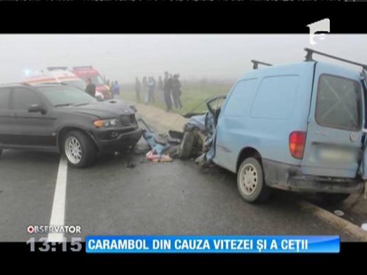 Carambol din cauza ceţii, pe o şosea din judeţul Cluj