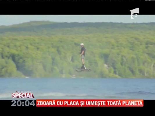 Special! Un român zboară cu placa și uimește toată lumea