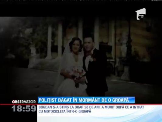 Anchetă în cazul poliţistului care a murit în misiune, după ce a căzut cu motocicleta într-o groapă din centrul Bucureştilor