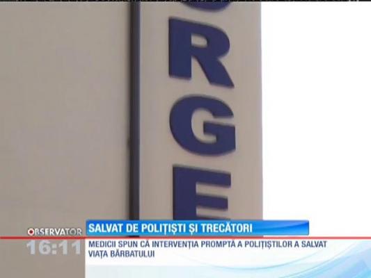 Salvat în ultimul moment: Doi poliţişti din Iaşi au salvat un bărbat de la moarte!