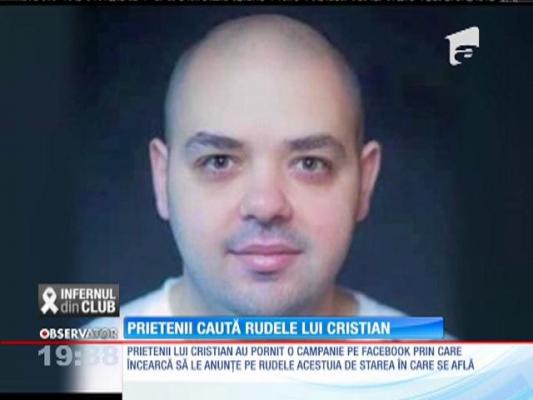 Incendiu în club Colectiv. Prietenii caută rudele lui Cristian