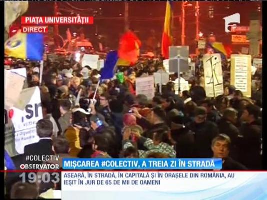 Mişcarea #Colectiv, a treia zi în stradă