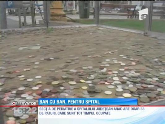 La Arad, în centrul oraşului, oamenii vor să strângă un munte de monede