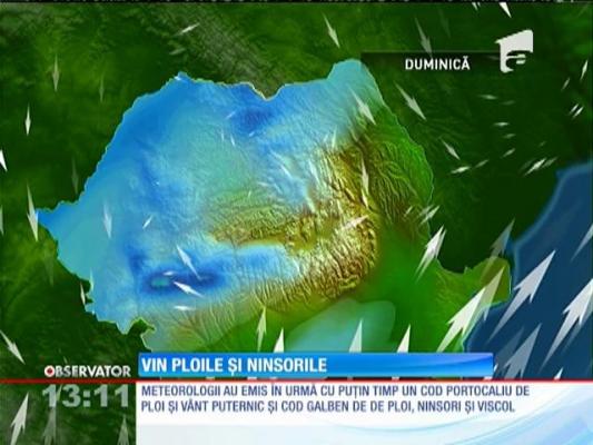 Cod portocaliu de vânt şi de NINSORI! Zonele afectate