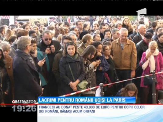 Lacrimi pentru românii uciși la Paris: au fost înmormântați împreună