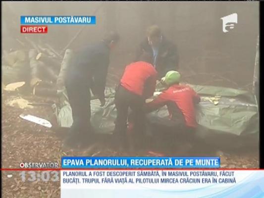 Planorul dispărut în urmă cu patru luni este astăzi recuperat de pe munte