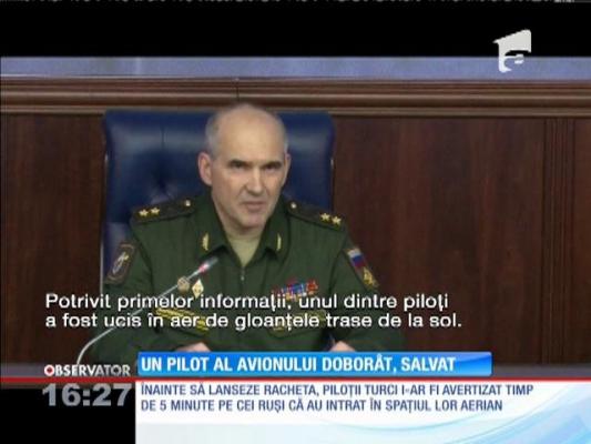 Un pilot al avionului doborât în Siria a fost salvat