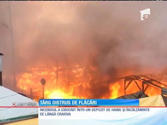 Incendiu devastator în Craiova. Pompierii au intervenit cu șase autospeciale