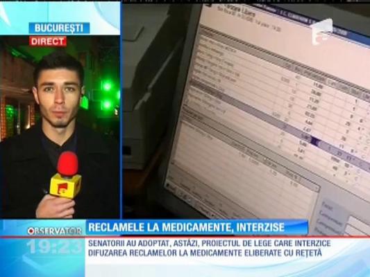 Senat: Publicitatea explicită pentru medicamente, interzisă