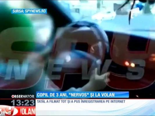 Un bărbat şi-a lăsat copilul de trei ani să conducă