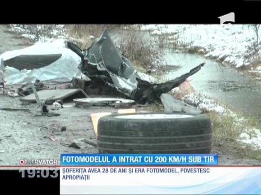 Un fotomodel din Sălaj a intrat cu 200 de kilometri pe oră, sub un TIR