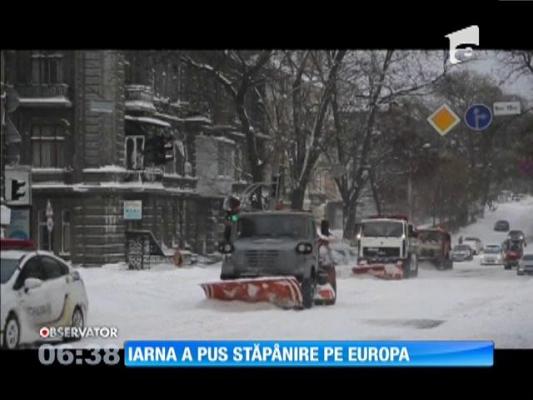 Iarna a pus stăpânire pe Europa