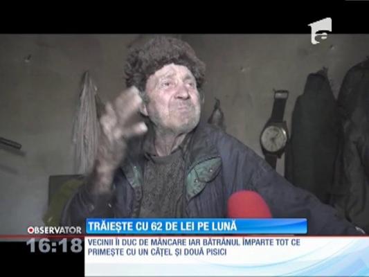 La 80 de ani se chinuie cu o pensie de 62 de lei. Bătrânul infirm mănâncă tărâțe și apă!