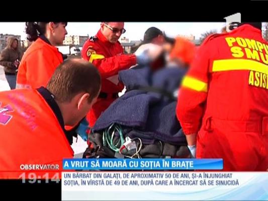 Un bărbat din Galați și-a înjunghiat soția, după care a încercat să se sinucidă