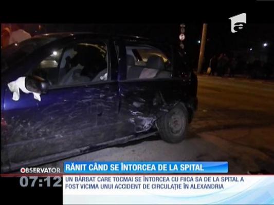 Un bărbat a fost rănit, într-un accident de circulație, când se întorcea de spital