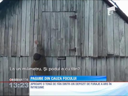 Mai multe căpiţe de fân au luat foc în localitatea Soceni din Caraş Severin