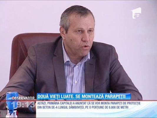 Primăria Generală montează parapeţi din beton pe malurile Dâmboviţei