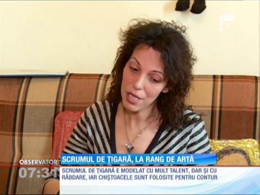 O tânără din Constanţa face tablouri deosebite din scrum de ţigară