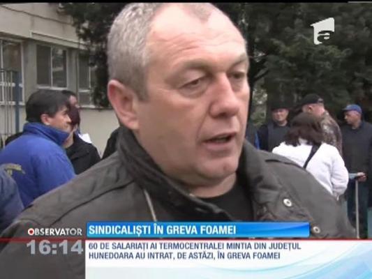 60 de sindicalişti de la Termocentrala Mintia din judeţul Hunedoara au intrat în greva foamei