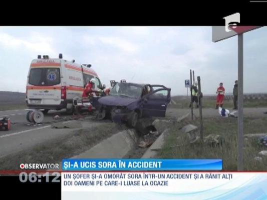 Un şofer şi-a ucis sora într-un accident pe un drum naţional din Suceava