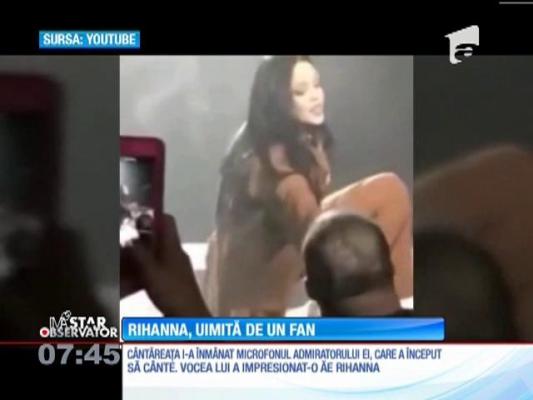 Rihanna, uimită de un fan