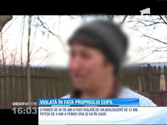 O femeie de 40 de ani a fost violată de față cu copila ei de patru ani