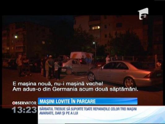 Un tânăr din Târgoviște a făcut praf trei mașini dintr-o parcare