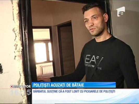 Un bărbat din Galați acuză mai mulți polițiști că l-au bătut crunt, de față cu fetița lui