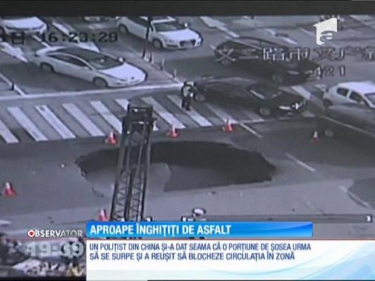 Vigilenţa unui poliţist de circulaţie a salvat vieţile mai multor şoferi, într-un oraş din China