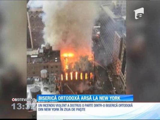 Un incendiu a distrus o parte dintr-o biserică ortodoxă din New York