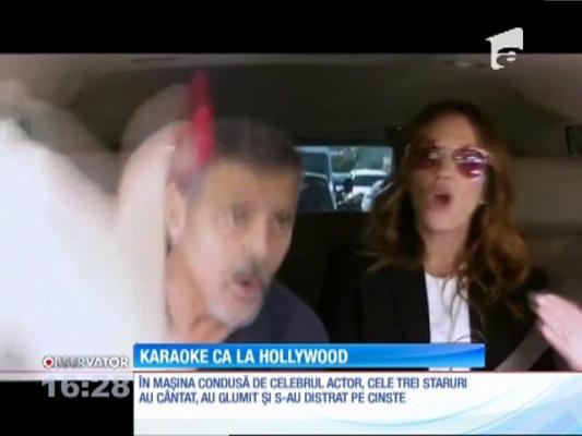 Gwen Stefani, Julia Roberts şi George Clooney au făcut karaoke într-o maşină