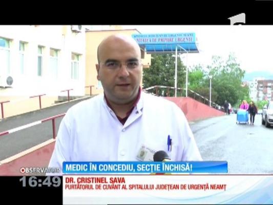 Secția de Neurochirurgie din județul Neamț funcționează cu un singur medic