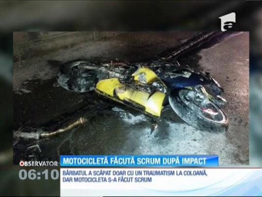 Un accident de motocicletă se putea transforma într-o tragedie în Constanţa