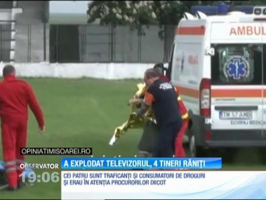 Cei patru tineri din Timiş, răniţi de explozia unui televizor, făceau un experiment cu droguri şi ulei de cannabis