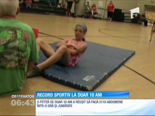 Record sportiv la doar 10 ani. A reuşit să facă 2110 abdomene într-o oră și jumătate!