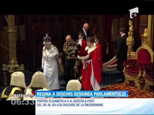 Regina Elisabeta a II-a a rostit, în Camera Lorzilor, cel de-al 65-le discurs de deschidere a parlamentului, de la încoronarea sa