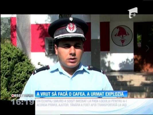 O tânără din Vaslui, la un pas de moarte! A vrut să-şi facă o cafea şi i-a explodat butelia