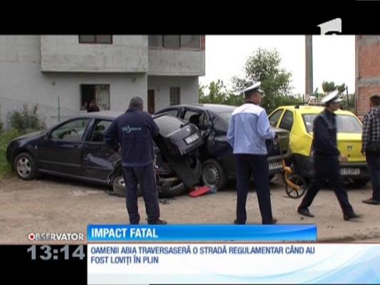 O mașină la volanul căreia era un tânăr de 18 ani a spulberat trei oameni