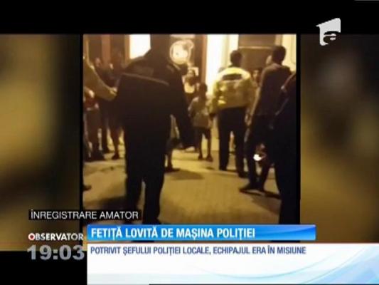 O fetiță de trei ani a fost izbită de mașina poliției locale din Botoșani