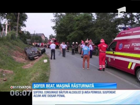 Un tânăr din judeţul Sălaj, la un pas să îşi conducă prietenii spre moarte, după ce s-au răsturnat cu maşina