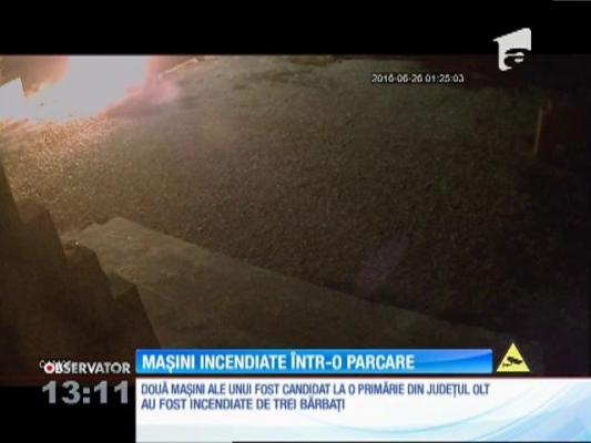 Două maşini au fost incendiate într-o comună din judeţul Olt