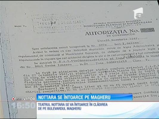 Teatrul Nottara se întoarce în clădirea din Bulevardul Magheru