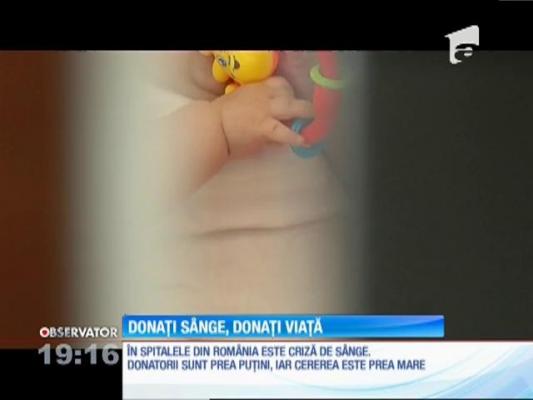 O copilă de numai şase luni ar putea muri cu zile din cauza crizei de sânge