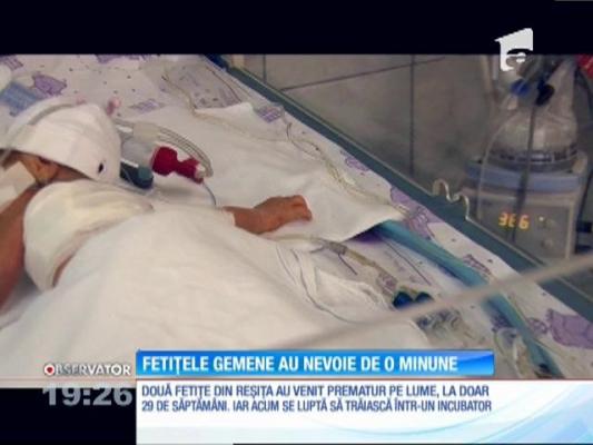 Gemenii născuţi prematur la maternitatea din Reşiţa au nevoie de o minune